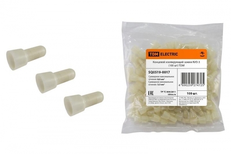 TDM ELECTRIC SQ0519-0017 Концевой изолирующий зажим КИЗ-3 (100 шт) TDM